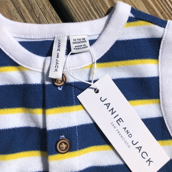 NWT Janie and Jack striped romper - Picture 2 of 3
